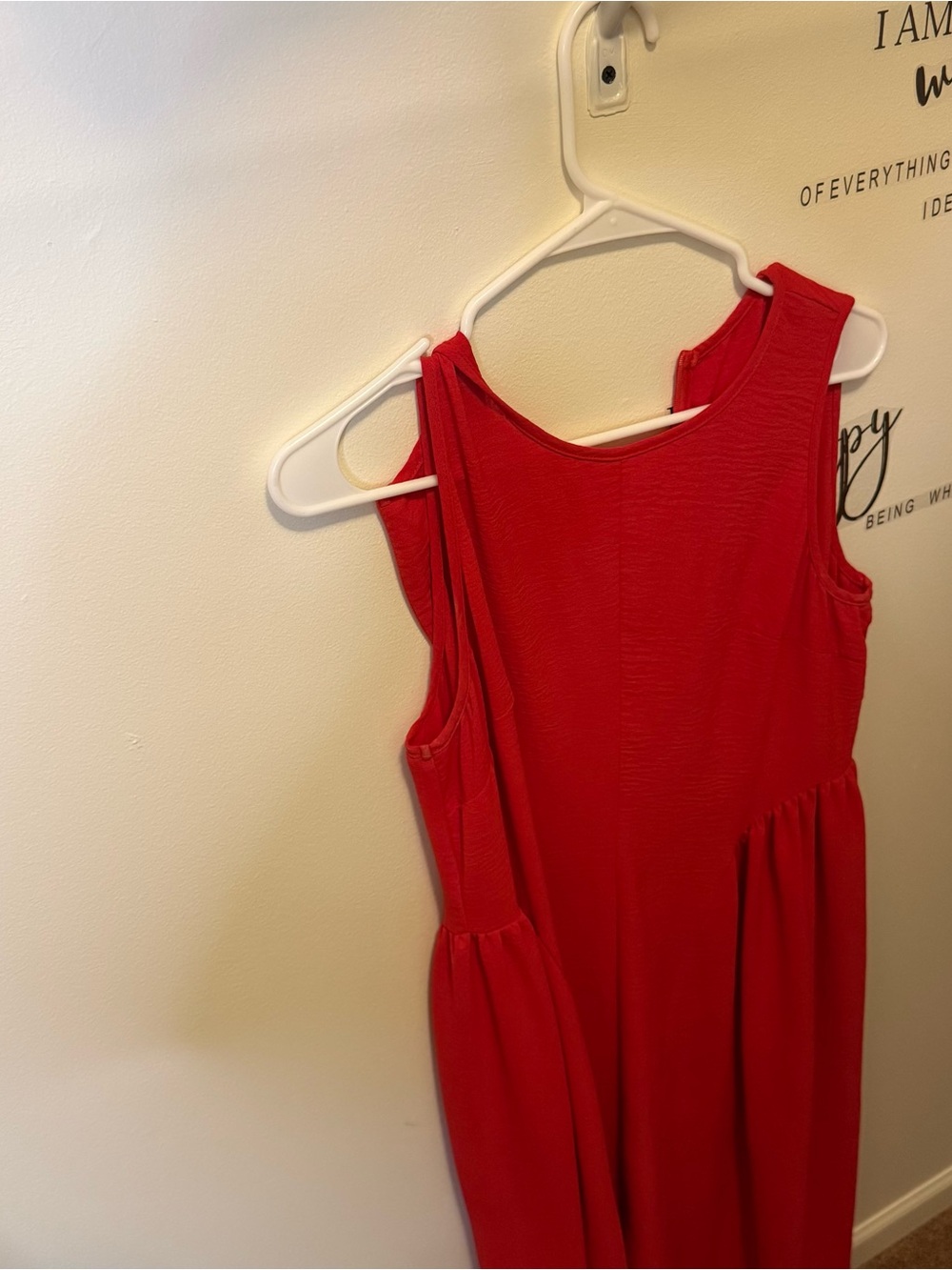 SHEIN One-Shoulder Red Midi Dress